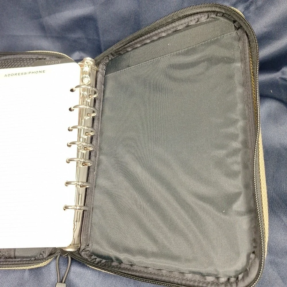 Vtg 90s Daytimer Navigator Canvas Planner Organizer Binder Zip 8 x 10.5 Rare